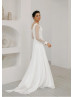 Ivory Chiffon Polka Dot Tulle Modern Wedding Dress